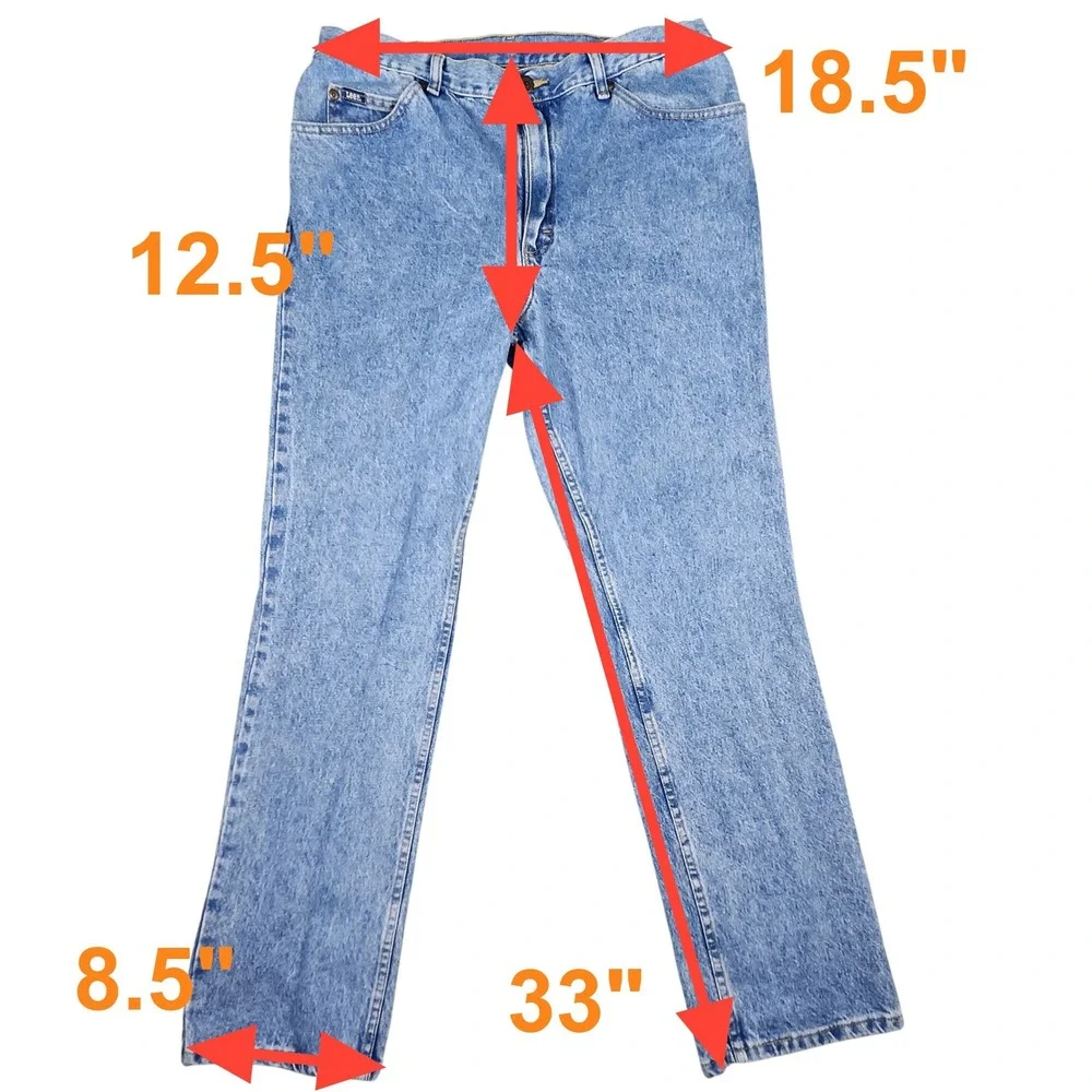 VTG Lee Jeans Men 40x34 (37x33) Blue Regular Fit Straight Leg Denim Workwear Dad
